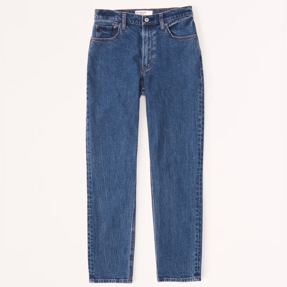Abercrombie High Rise Mom Jean - Dark (28 Short)